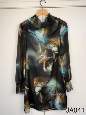 Ted Baker Ballerina Print Sheer Chiffon Dress Size 1